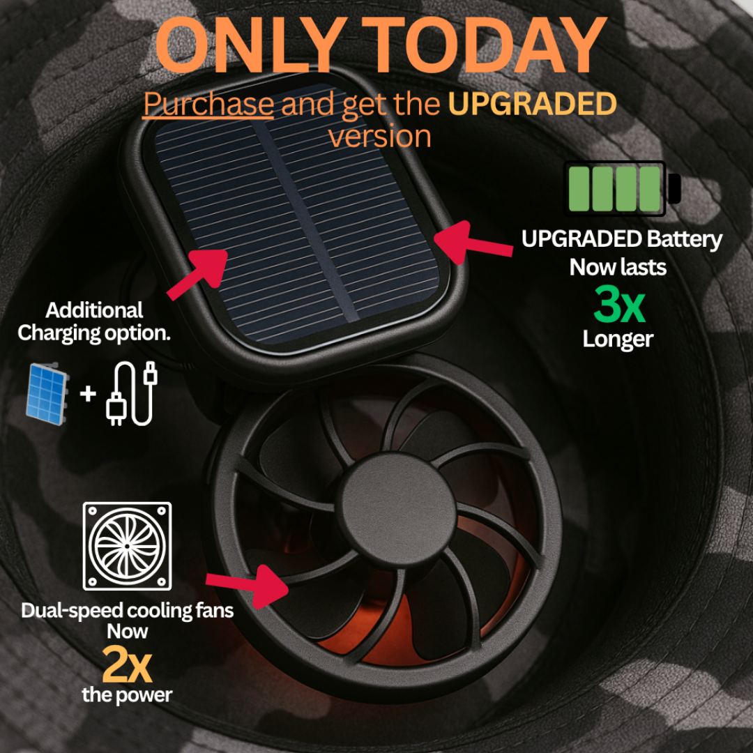 SolarDrift™ Solar Fan Hat – Hands-Free Cooling for Outdoors
